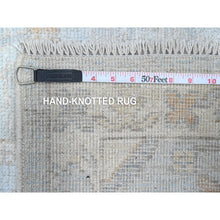 Load image into Gallery viewer, 8&#39;10&quot;x11&#39;6&quot; Arctic Blue, Wool Foundation With Village Medallions All Over Design, Vegetable Dyes, Afghan Angora Oushak, Hand Knotted, Oriental Rug FWR537294