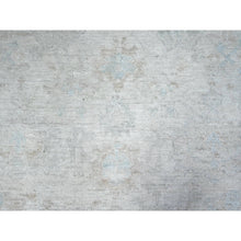 Load image into Gallery viewer, 8&#39;3&quot;x9&#39;9&quot; Pacific Pearl White, Soft Wool Weft, Faded Afghan Angora Oushak, Hand Knotted, Vegetable Dyes With Village All Over Floral Design, Oriental Rug FWR537306