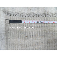 Load image into Gallery viewer, 8&#39;3&quot;x9&#39;9&quot; Pacific Pearl White, Soft Wool Weft, Faded Afghan Angora Oushak, Hand Knotted, Vegetable Dyes With Village All Over Floral Design, Oriental Rug FWR537306