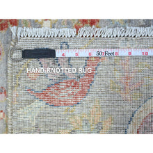 Load image into Gallery viewer, 2&#39;x3&#39;1&quot; Phantom Black, Tabriz Mahi with Fish Medallion Design, 100% Wool, 175 KPSI, Hand Knotted, Sample, Mat, Oriental Rug FWR549426