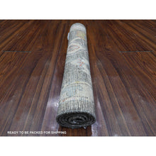 Load image into Gallery viewer, 2&#39;x3&#39;1&quot; Power Gray, Hand Knotted, Afghan Angora Oushak, Wool Weft, Village Flower And Leaf Design, Natural Dyes, Mat Oriental Rug FWR537426