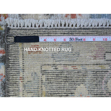 Load image into Gallery viewer, 2&#39;x3&#39;1&quot; Power Gray, Hand Knotted, Afghan Angora Oushak, Wool Weft, Village Flower And Leaf Design, Natural Dyes, Mat Oriental Rug FWR537426