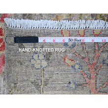Load image into Gallery viewer, 4&#39;2&quot;x20&#39; Hand Knotted Wool and Silk Black Tabriz Mahi with Fish Medallions Design Oriental Wide XL Runner Rug FWR379746