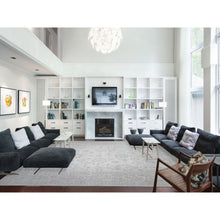 Load image into Gallery viewer, 11&#39;4&quot;x15&#39;5&quot; Smoke White, Wool Weft, Hand Knotted, White Wash Afghan Angora Oushak, All Over Rural Flower And Leaf Pattern, Xl Oriental Rug FWR537510