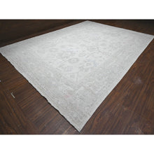 Load image into Gallery viewer, 11&#39;4&quot;x15&#39;5&quot; Smoke White, Wool Weft, Hand Knotted, White Wash Afghan Angora Oushak, All Over Rural Flower And Leaf Pattern, Xl Oriental Rug FWR537510