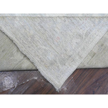 Load image into Gallery viewer, 11&#39;4&quot;x15&#39;5&quot; Smoke White, Wool Weft, Hand Knotted, White Wash Afghan Angora Oushak, All Over Rural Flower And Leaf Pattern, Xl Oriental Rug FWR537510