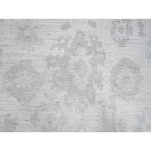 Load image into Gallery viewer, 11&#39;4&quot;x15&#39;5&quot; Smoke White, Wool Weft, Hand Knotted, White Wash Afghan Angora Oushak, All Over Rural Flower And Leaf Pattern, Xl Oriental Rug FWR537510