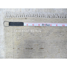 Load image into Gallery viewer, 11&#39;4&quot;x15&#39;5&quot; Smoke White, Wool Weft, Hand Knotted, White Wash Afghan Angora Oushak, All Over Rural Flower And Leaf Pattern, Xl Oriental Rug FWR537510