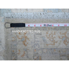 Load image into Gallery viewer, 2&#39;6&quot;x18&#39;10&quot; Rustic Gray, Hand Knotted Natural Wool, Fine Aryana Peshawar, All Over Geometric Leaf Design, Vegetable Dyes, Xl Runner Oriental Rug FWR537612