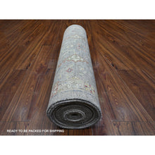 Load image into Gallery viewer, 3&#39;x19&#39;9&quot; Echo Gray, Hand Knotted Fine Aryana Collection, Bidjar Garus Design, Extra Soft Wool, Natural Dyes, Xl Runner Oriental Rug FWR537618