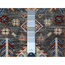 Load image into Gallery viewer, 2&#39;7&quot;x9&#39;6&quot; Zombie Gray, Vegetable Dyes, Fine Aryana With Animal And Human Figurines, Shiny Wool, Hand Knotted, Runner Oriental Rug FWR537624