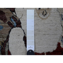 Load image into Gallery viewer, 2&#39;5&quot;x4&#39; Stone White, Organic Wool, Hand Knotted, Vegetable Dyes With Narrow Black Borders, Christmas Santa Claus Design, Mat Oriental Rug FWR537630
