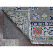 Load image into Gallery viewer, 4&#39;10&quot;x6&#39;1&quot; Battleship Gray, Vibrant And Soft Wool, All Over Caucasian Medallions Design, Hand Knotted Fusion Kazak, Oriental Rug FWR537642