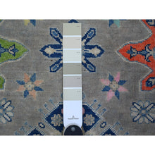 Load image into Gallery viewer, 4&#39;10&quot;x6&#39;1&quot; Battleship Gray, Vibrant And Soft Wool, All Over Caucasian Medallions Design, Hand Knotted Fusion Kazak, Oriental Rug FWR537642