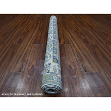 Load image into Gallery viewer, 4&#39;10&quot;x6&#39;1&quot; Battleship Gray, Vibrant And Soft Wool, All Over Caucasian Medallions Design, Hand Knotted Fusion Kazak, Oriental Rug FWR537642