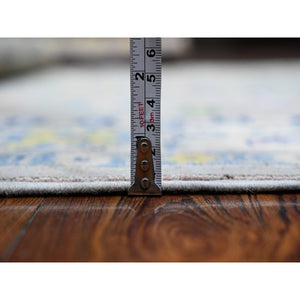 4'10"x6'1" Battleship Gray, Vibrant And Soft Wool, All Over Caucasian Medallions Design, Hand Knotted Fusion Kazak, Oriental Rug FWR537642