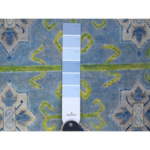 Load image into Gallery viewer, 5&#39;10&quot;x8&#39;10&quot; Glaucous Gray, Fusion Kazak With Colorful And Vibrant Caucasian All Over Design, Hand Knotted, Soft And Shiny Wool, Oriental Rug FWR537660