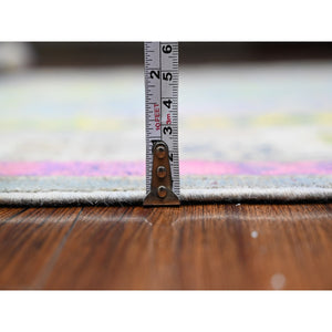 5'10"x8'10" Glaucous Gray, Fusion Kazak With Colorful And Vibrant Caucasian All Over Design, Hand Knotted, Soft And Shiny Wool, Oriental Rug FWR537660