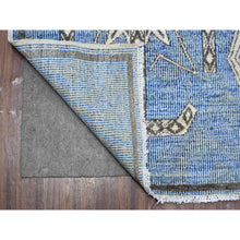 Load image into Gallery viewer, 6&#39;x8&#39;8&quot; Queen Blue, Vegetable Dyes, Hand Knotted, Berber Influence, Densely Woven, Snowflake Geometric Design Peshawar Oriental Rug FWR537678