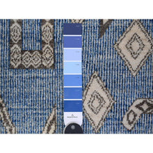 Load image into Gallery viewer, 6&#39;x8&#39;8&quot; Queen Blue, Vegetable Dyes, Hand Knotted, Berber Influence, Densely Woven, Snowflake Geometric Design Peshawar Oriental Rug FWR537678