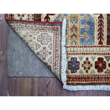 Load image into Gallery viewer, 2&#39;6&quot;x19&#39;5&quot; Brown Stone, Soft And Velvety Wool, Afghan Super Kazak With Large Tribal And Geometric Design, Hand Knotted Vegetable Dyes, Xl Runner Oriental Rug FWR537696