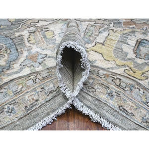 8'3"x10'5" Ultimate Gray, Hand Knotted With Sickle Leaf Design, Densely Woven, Velvety Wool, Vegetable Dyes, Fine Peshawar Heriz, Oriental Rug FWR537720