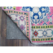 Load image into Gallery viewer, 2&#39;6&quot;x15&#39;6&quot; Azalea Pink, Colorful Caucasian Medallions Design, Pure And Soft Wool, Hand Knotted, Fusion Kazak, Runner Oriental Rug FWR537732