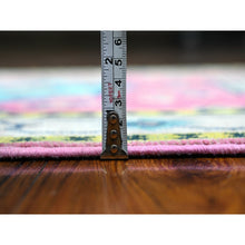 Load image into Gallery viewer, 2&#39;6&quot;x15&#39;6&quot; Azalea Pink, Colorful Caucasian Medallions Design, Pure And Soft Wool, Hand Knotted, Fusion Kazak, Runner Oriental Rug FWR537732