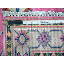 Load image into Gallery viewer, 2&#39;6&quot;x15&#39;6&quot; Azalea Pink, Colorful Caucasian Medallions Design, Pure And Soft Wool, Hand Knotted, Fusion Kazak, Runner Oriental Rug FWR537732
