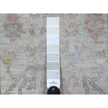 Load image into Gallery viewer, 2&#39;6&quot;x19&#39;1&quot; Chrome Gray, Wool Foundation, Natural Dyes, Hand Knotted, Soft Pile, Village Elements All Over, Afghan Angora Oushak, Xl Runner Oriental Rug FWR537774