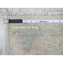 Load image into Gallery viewer, 2&#39;6&quot;x19&#39;1&quot; Chrome Gray, Wool Foundation, Natural Dyes, Hand Knotted, Soft Pile, Village Elements All Over, Afghan Angora Oushak, Xl Runner Oriental Rug FWR537774