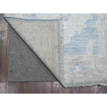 Load image into Gallery viewer, 2&#39;7&quot;x15&#39;3&quot; Queen Blue, Rural Motifs All Over Design, Wool Weft, Hand Knotted, Vegetable Dyes, Afghan Angora Oushak, Xl Runner Oriental Rug FWR537780