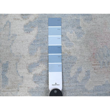Load image into Gallery viewer, 2&#39;7&quot;x15&#39;3&quot; Queen Blue, Rural Motifs All Over Design, Wool Weft, Hand Knotted, Vegetable Dyes, Afghan Angora Oushak, Xl Runner Oriental Rug FWR537780