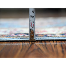 Load image into Gallery viewer, 2&#39;7&quot;x19&#39;6&quot; Dodger Blue With Winter White, Afghan Super Kazak With Soft And Shiny Wool, Colorful And Vibrant Geometric Design, Hand Knotted Xl Runner Oriental Rug FWR537828