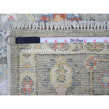 Load image into Gallery viewer, 4&#39;5&quot;x6&#39; Medium Gray, Afghan Angora Oushak with All Over Pattern, Hand Knotted, Vegetable Dyes, 100% Wool, Oriental Rug FWR125646