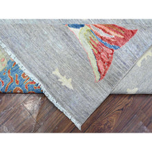 Load image into Gallery viewer, 8&#39;10&quot;x11&#39;9&quot; Window Gray, 100% Wool, Borderless Oceanic Colorful Fish Design, Natural Dyes, Denser Weave Afghan Peshawar, Hand Knotted Oriental Rug FWR537948