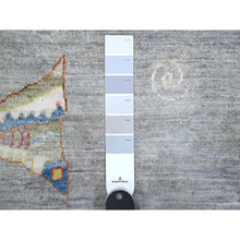 Load image into Gallery viewer, 8&#39;10&quot;x11&#39;9&quot; Window Gray, 100% Wool, Borderless Oceanic Colorful Fish Design, Natural Dyes, Denser Weave Afghan Peshawar, Hand Knotted Oriental Rug FWR537948