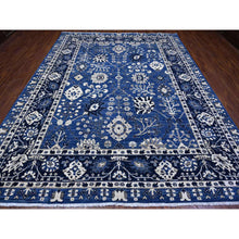 Load image into Gallery viewer, 9&#39;2&quot;x11&#39;6&quot; Blue Yonder, Vegetable Dyes, Soft Wool, Fine Peshawar With All Over Mahal Design, Hand Knotted, Oriental Rug FWR537984