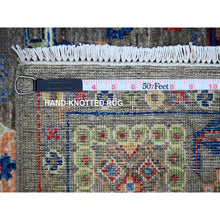 Load image into Gallery viewer, 4&#39;x16&#39;1&quot; Lily White, Hand Knotted Faded Out Afghan Angora Oushak With All Over Design, Soft and Vibrant Wool, Oriental Wide Runner Rug FWR530616
