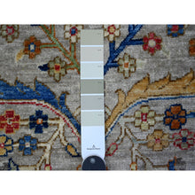 Load image into Gallery viewer, 4&#39;x11&#39;9&quot; Koala And Charcoal Gray, Natural Dyes, Pure Wool, Fine Aryana Collection, Heriz All Over Design, Hand Knotted Wide Runner Oriental Rug FWR538020