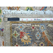 Load image into Gallery viewer, 4&#39;x11&#39;9&quot; Koala And Charcoal Gray, Natural Dyes, Pure Wool, Fine Aryana Collection, Heriz All Over Design, Hand Knotted Wide Runner Oriental Rug FWR538020