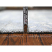 Load image into Gallery viewer, 4&#39;1&quot;x11&#39;1&quot; Lava Gray, Wool Weft, Afghan Wide Runner, Hand Knotted, Vegetable Dyes, Angora Oushak, Rural Leaf And Flower All Over Design, Oriental Rug FWR538038