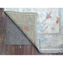 Load image into Gallery viewer, 2&#39;8&quot;x19&#39;2&quot; Platinum White, Afghan Angora Oushak, Hand Knotted, Wool Weft, Natural Dyes, Village Motifs All Over Design, Oversized Runner Oriental Rug FWR538062