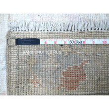 Load image into Gallery viewer, 2&#39;8&quot;x19&#39;2&quot; Platinum White, Afghan Angora Oushak, Hand Knotted, Wool Weft, Natural Dyes, Village Motifs All Over Design, Oversized Runner Oriental Rug FWR538062