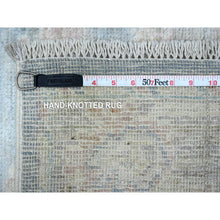 Load image into Gallery viewer, 2&#39;10&quot;x16&#39; Ruddy Blue, Extra Soft Wool Weft, Vegetable Dyes, Afghan Angora Oushak, Hand Knotted With Rural Floral All Over Design, Xl Runner Oriental Rug FWR538068