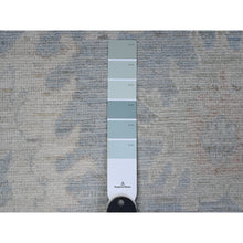 Load image into Gallery viewer, 2&#39;9&quot;x15&#39;4&quot; Riviera Blue, Hand Knotted Village Floral Medallions All Over Design, Afghan Angora Oushak, Vegetable Dyes, Wool Weft, Xl Runner Oriental Rug FWR538086