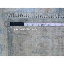 Load image into Gallery viewer, 2&#39;9&quot;x15&#39;4&quot; Riviera Blue, Hand Knotted Village Floral Medallions All Over Design, Afghan Angora Oushak, Vegetable Dyes, Wool Weft, Xl Runner Oriental Rug FWR538086