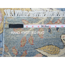 Load image into Gallery viewer, 5&#39;x14&#39;8&quot; Crayola Blue, Hand Knotted, Natural Dyes, Soft And Shiny Wool, Birds Of Paradise, Tree Of Life Afghan Peshawar Wide Runner Oriental Rug FWR538182