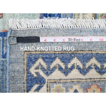 Load image into Gallery viewer, 9&#39;x12&#39; Turquoise Blue, Soft and Shiny Wool, Fine Peshawar All Over Geometric Design With Central Medallion, Vegetable Dyes, Hand Knotted, Oriental Rug FWR538230