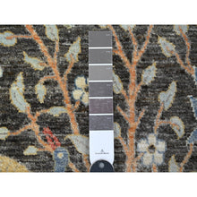 Load image into Gallery viewer, 2&#39;5&quot;x17&#39;9&quot; Charcoal Gray, Hand Knotted All Wool, Afghan Peshawar with Birds of Paradise, Vegetable Dyes, XL Runner Oriental Rug FWR538248